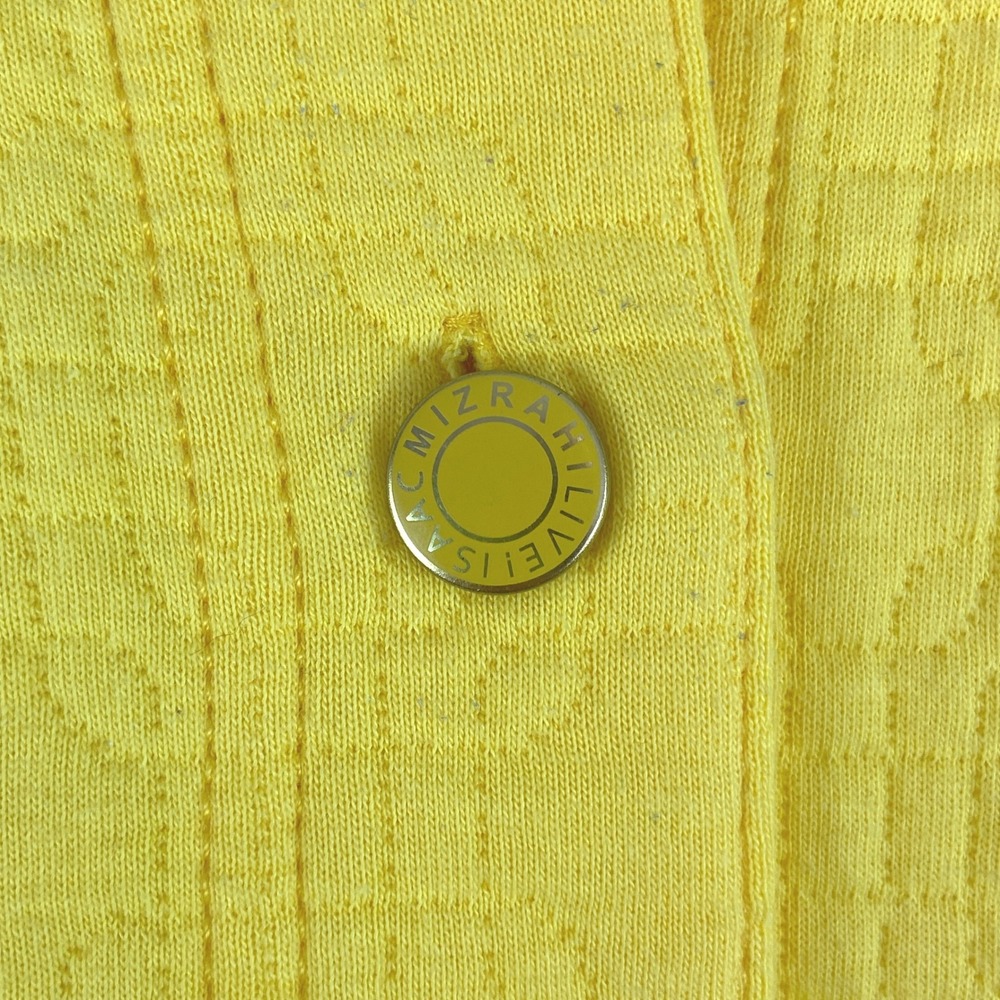 ISAAC MIZRAHI LIVE Quilted Jacket Womens XL‎ Yellow Cotton Blend Button Front - Picture 2 of 7